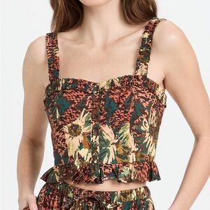 ULLA JOHNSON ALEXANDRA CROP TOP IN PRIZM SIZE 14 NWOT